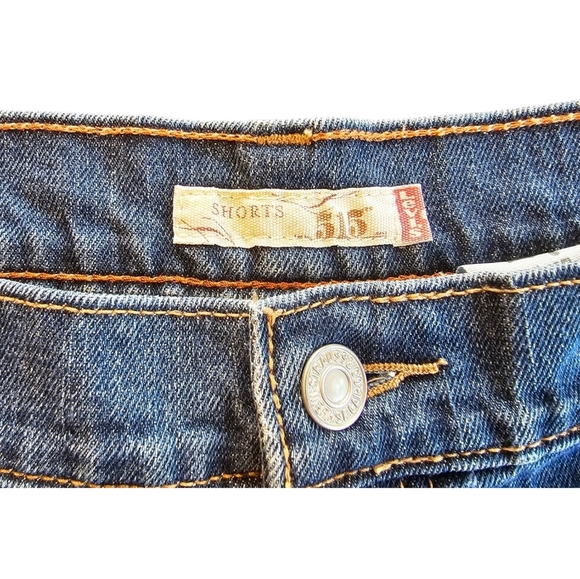 Levi's 515 Mid Rise Blue Denim Cuffed Jean Shorts 16 - Picture 7 of 9